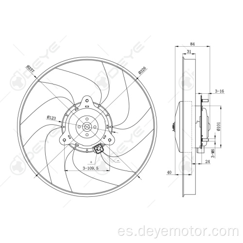 Ventilador de radiador de automóvil para Peugeot 306 406